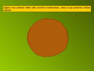 algúns virus ademais teñen unha envoltura membranosa, coma os que parasitan células animais 