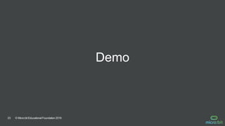© Micro:bit Educational Foundation 201623
Demo
 