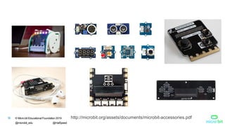 © Micro:bit Educational Foundation 2019
@microbit_edu @HalSpeed
36 http://microbit.org/assets/documents/microbit-accessories.pdf
 