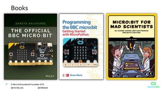 © Micro:bit Educational Foundation 2019
@microbit_edu @HalSpeed
37
Books
 