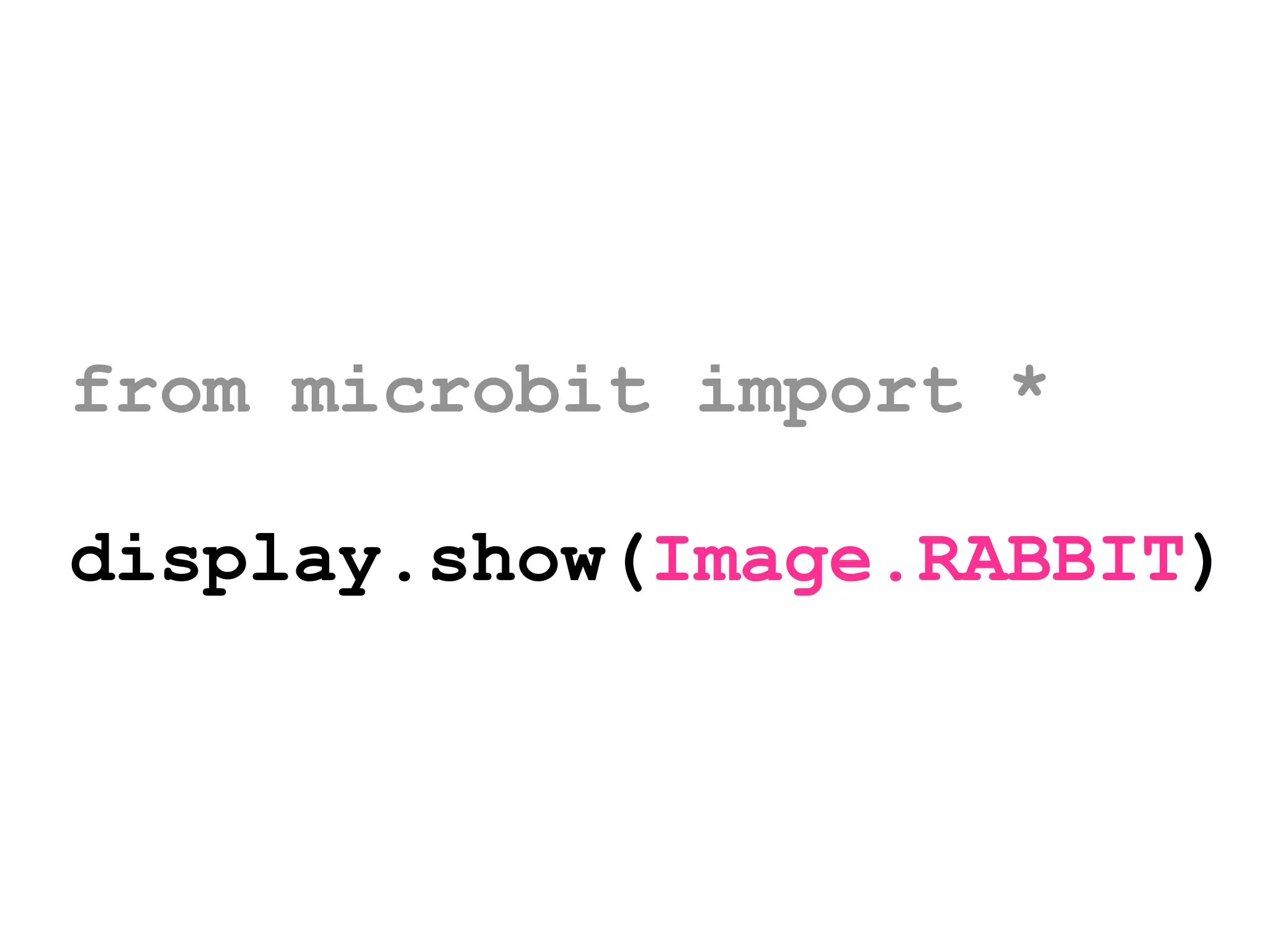 from microbit import *
display.show(Image.RABBIT)