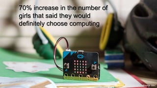 © Micro:bit Educational Foundation 2018
@microbit_edu @HalSpeed
6
70% increase in the number of
girls that said they would
definitely choose computing
Source: BBC
 
