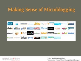 Making Sense of Microblogging Vidya Ananthanarayanan Technorateur | Social Media Strategist | Web Designer 