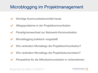 Microblogging im Projektmanagement