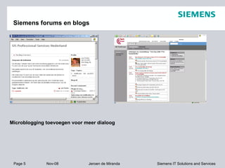 Siemens forums en blogs Microblogging toevoegen voor meer dialoog  
