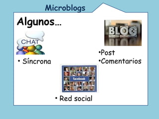 Algunos… Síncrona Red social Post Comentarios Microblogs   
