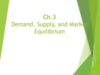 Ch.3
Demand, Supply, and Market
Equilibrium
1
 