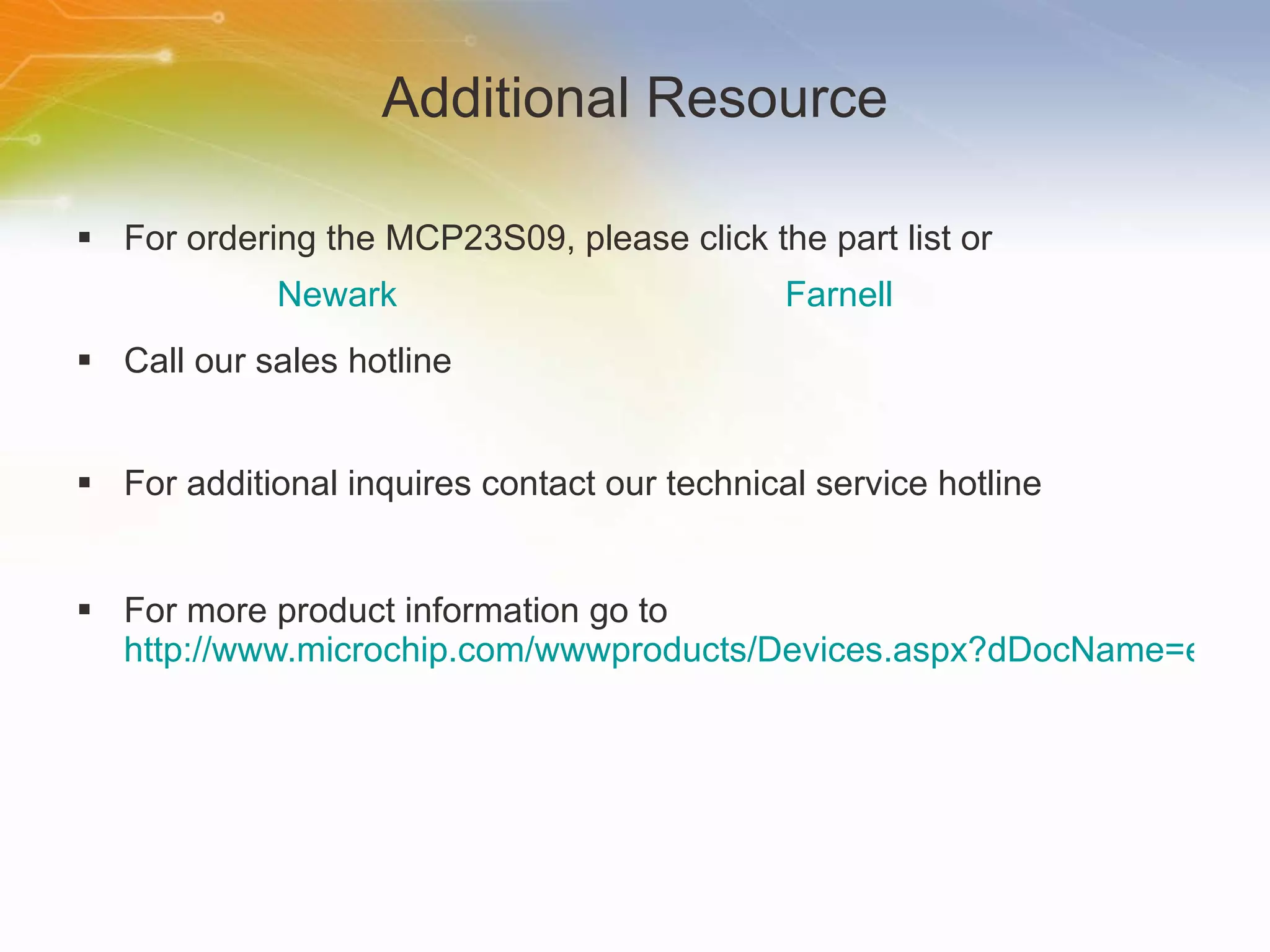 Study On MCP23S09 I/O Expander with SPI Interface | PPT