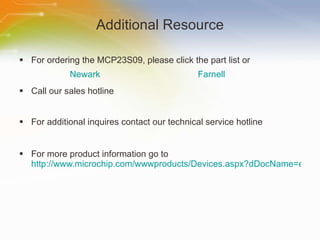 Study On MCP23S09 I/O Expander with SPI Interface | PPT