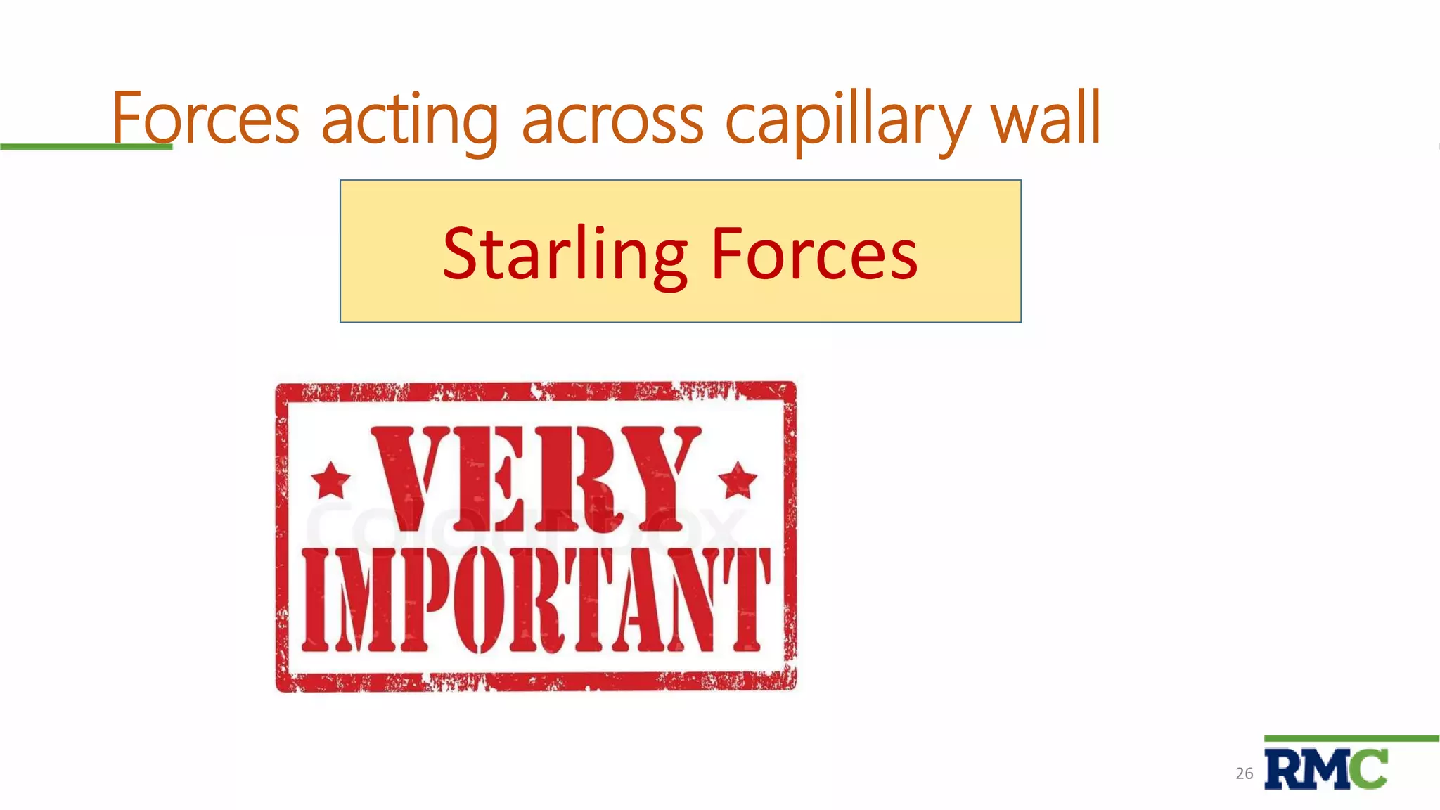 Forces acting across capillary wall
Microcirculation | © Prof. Dr. Rashid Mahmood 26
Starling Forces
 