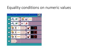 Equality conditions on numeric values
 