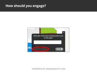 How should you engage?
POWERED BY KISSINSIGHTS LINK
 