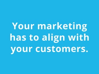 Your marketing
has to align with
your customers.
 
