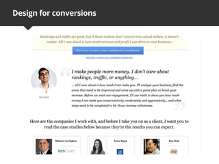 Design for conversions
 