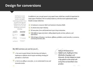 Design for conversions
 