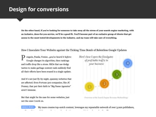 Design for conversions
 