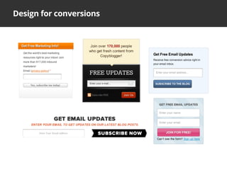 Design for conversions
 