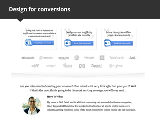 Design for conversions
 
