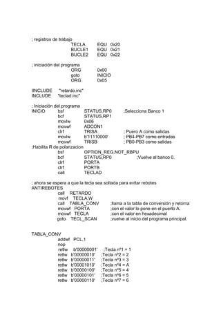 Microcontroladores ASM | PDF