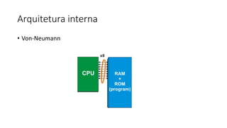Arquitetura interna
• Von-Neumann
 