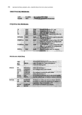 296   MICROCONTROLADORES «PIC». DISEÑO PRÁCTICO DE APLICACIONES
 