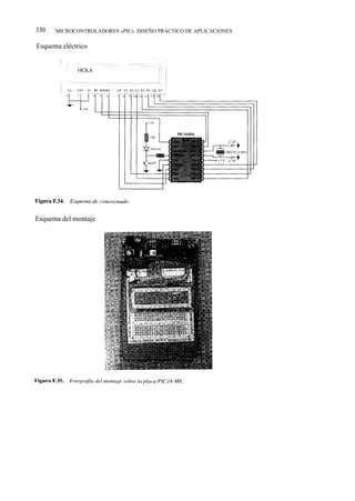 330   MICROCONTROLADORES «PIC». DISEÑO PRÁCTICO DE APLICACIONES

Esquema eléctrico




Esquema del montaje
 
