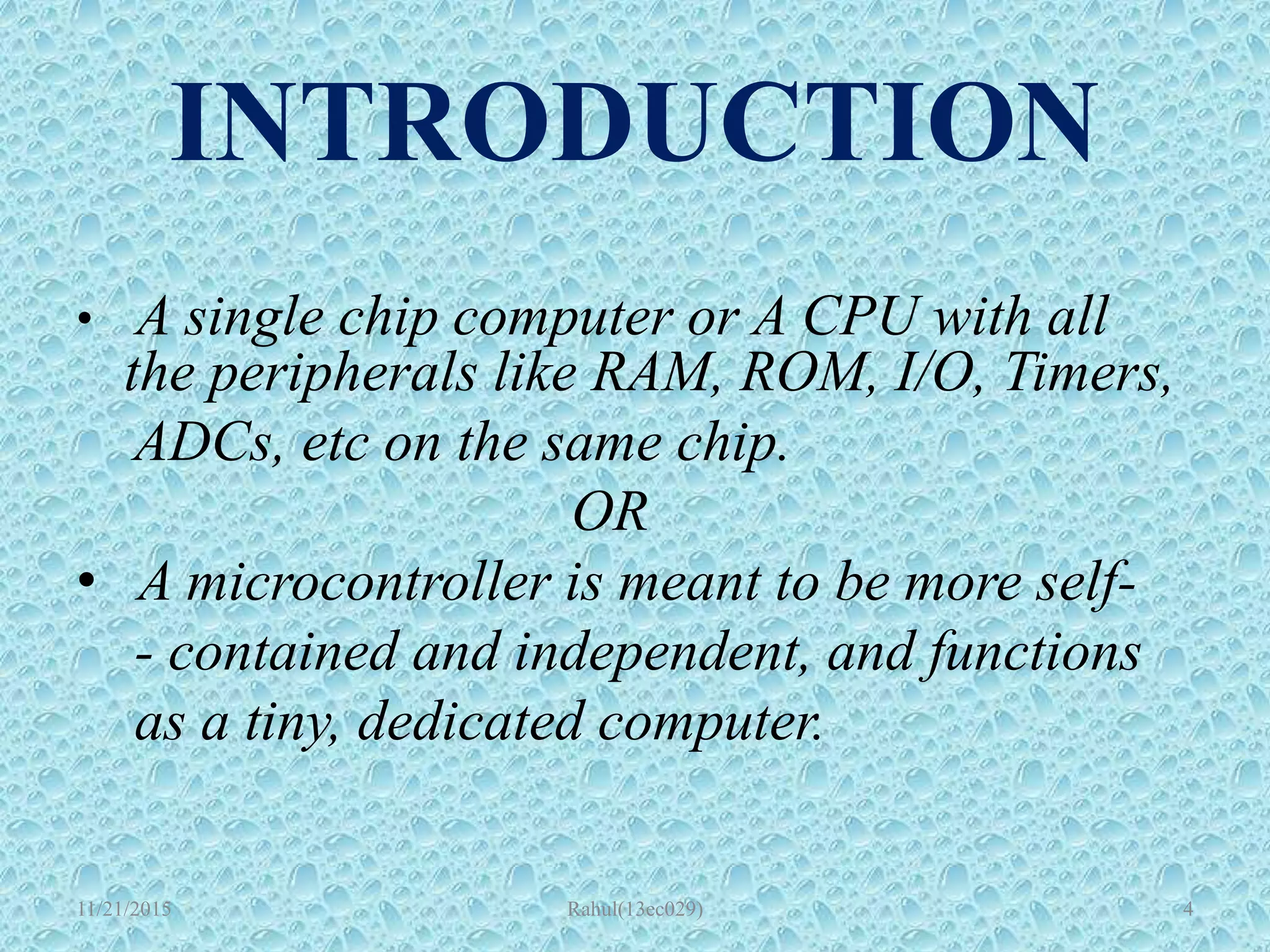 8051 Microcontroller ppt | PPTX
