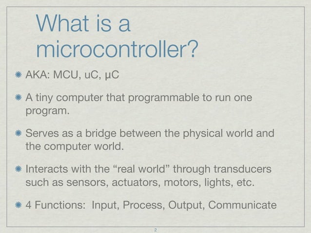 Introduction to Microcontrollers | KEY