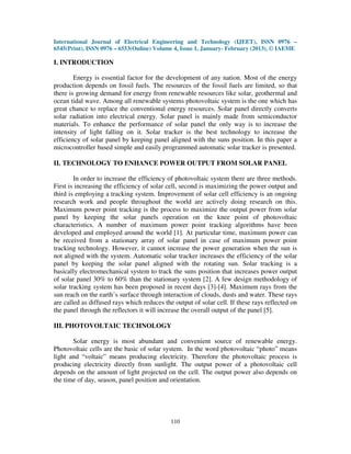 Microcontroller based automatic solar power tracking system | PDF