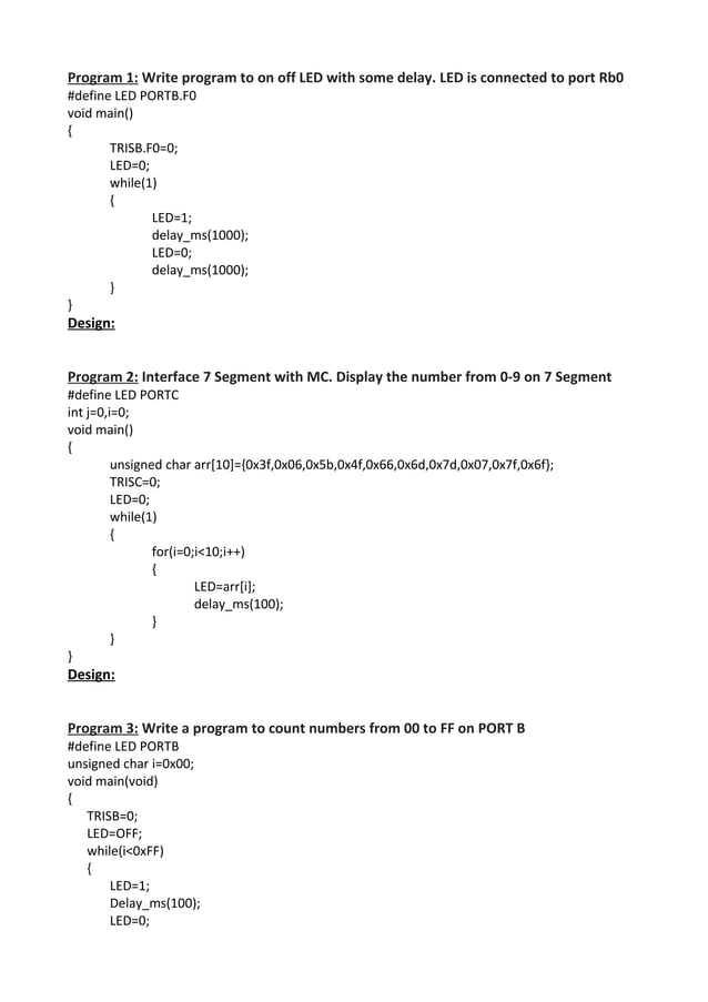Microcontroller Programming Assignment | PDF