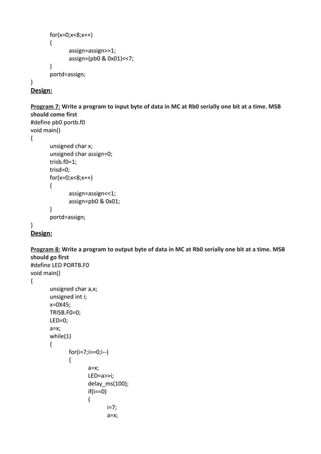 Microcontroller Programming Assignment | PDF