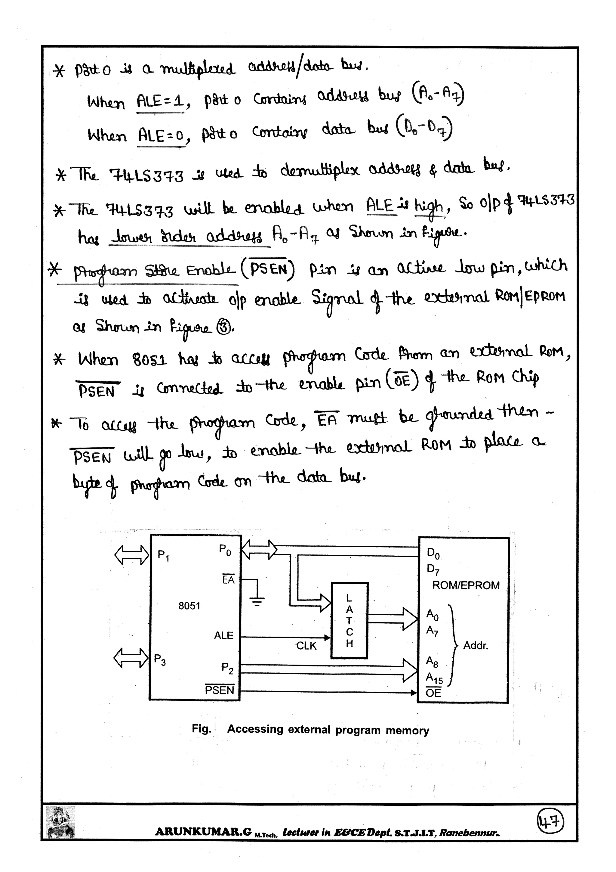 Microcontrollers(8051) Notes written by Arun Kumar G, Associate ...
