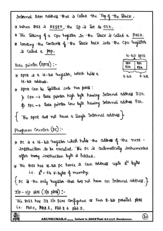Microcontrollers(8051) Notes written by Arun Kumar G, Associate ...