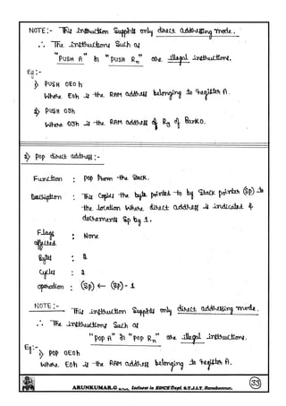 Microcontrollers(8051) Notes written by Arun Kumar G, Associate ...