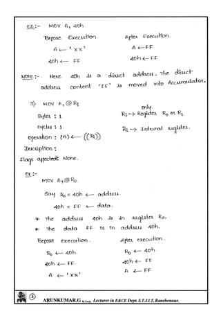 Microcontrollers(8051) Notes written by Arun Kumar G, Associate ...