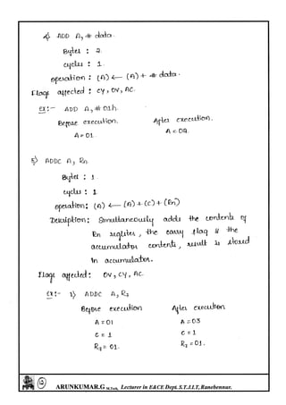 Microcontrollers(8051) Notes written by Arun Kumar G, Associate ...