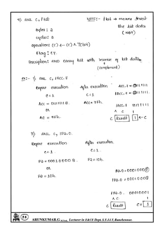 Microcontrollers(8051) Notes written by Arun Kumar G, Associate ...