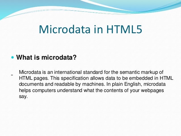 Microdata in html5