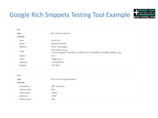 Google Rich Snippets Testing Tool Example
 