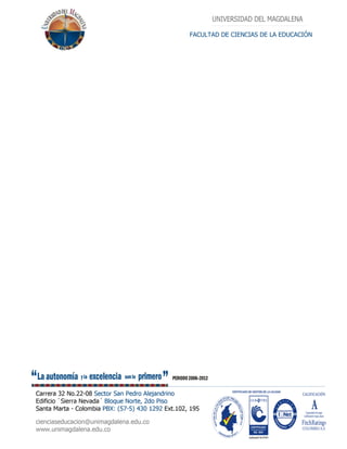 FACULTAD DE CIENCIAS DE LA EDUCACIÓN
 