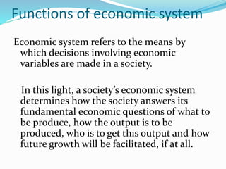 Economic System Functions MICRO ECONOMICS-CHAPTER-1 | PPTX