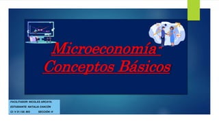 Microeconomía-
Conceptos Básicos
FACILITADOR: NICOLÁS ARCAYA.
ESTUDIANTE: NATALIA CHACÓN
CI: V 31.130. 803 SECCIÓN: H
 