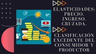 ELASTICIDADES:
PRECIO.
INGRESO.
CRUZADA.
CLASIFICACIÓN
EXCEDENTE DEL
CONSUMIDOR Y
PRODUCTOR
 