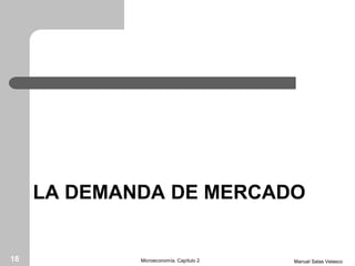 LA DEMANDA DE MERCADO
Manuel Salas VelascoMicroeconomía. Capítulo 218
 