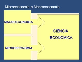Microeconomia e Macroeconomia CIÊNCIA  ECONÔMICA 