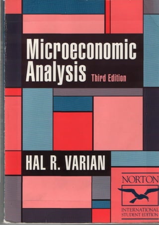 Microeconomic analysis 3d hal varian