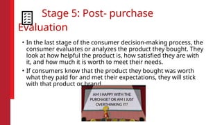 the 5 stages of consumer decision making process | PPTX