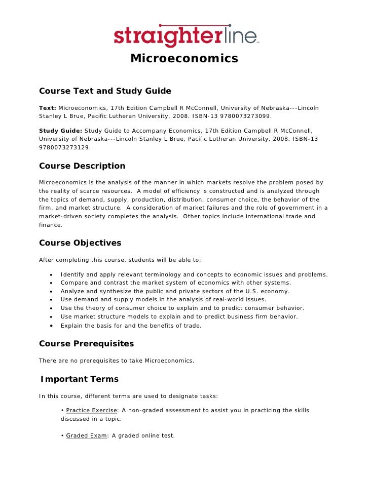 Introduction to MacroEconomics Course Outline microeconomics course outline