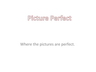 Where the pictures are perfect.
 