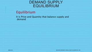 demand supply and equilibrium microeconomics unit 2... Microeconomics demand supply-1 | PPSX